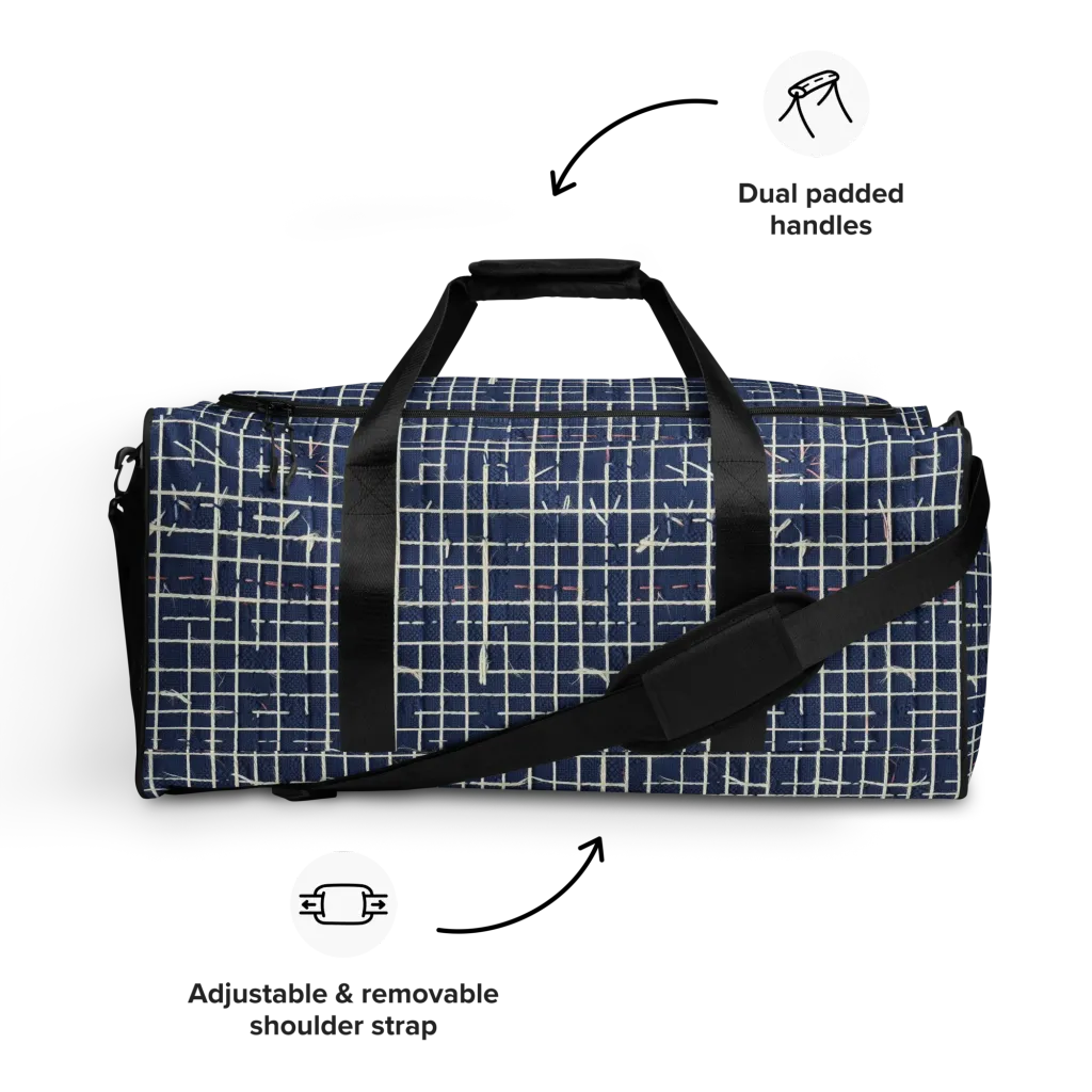 Indigo Threadwork on Duffle Bag — Front