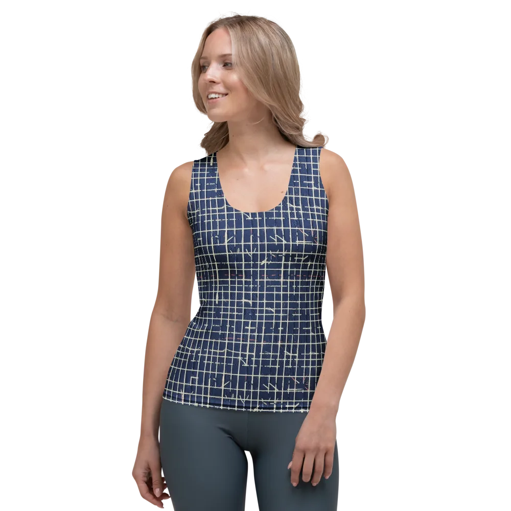 Indigo Threadwork on Women's Tank Top — Front
