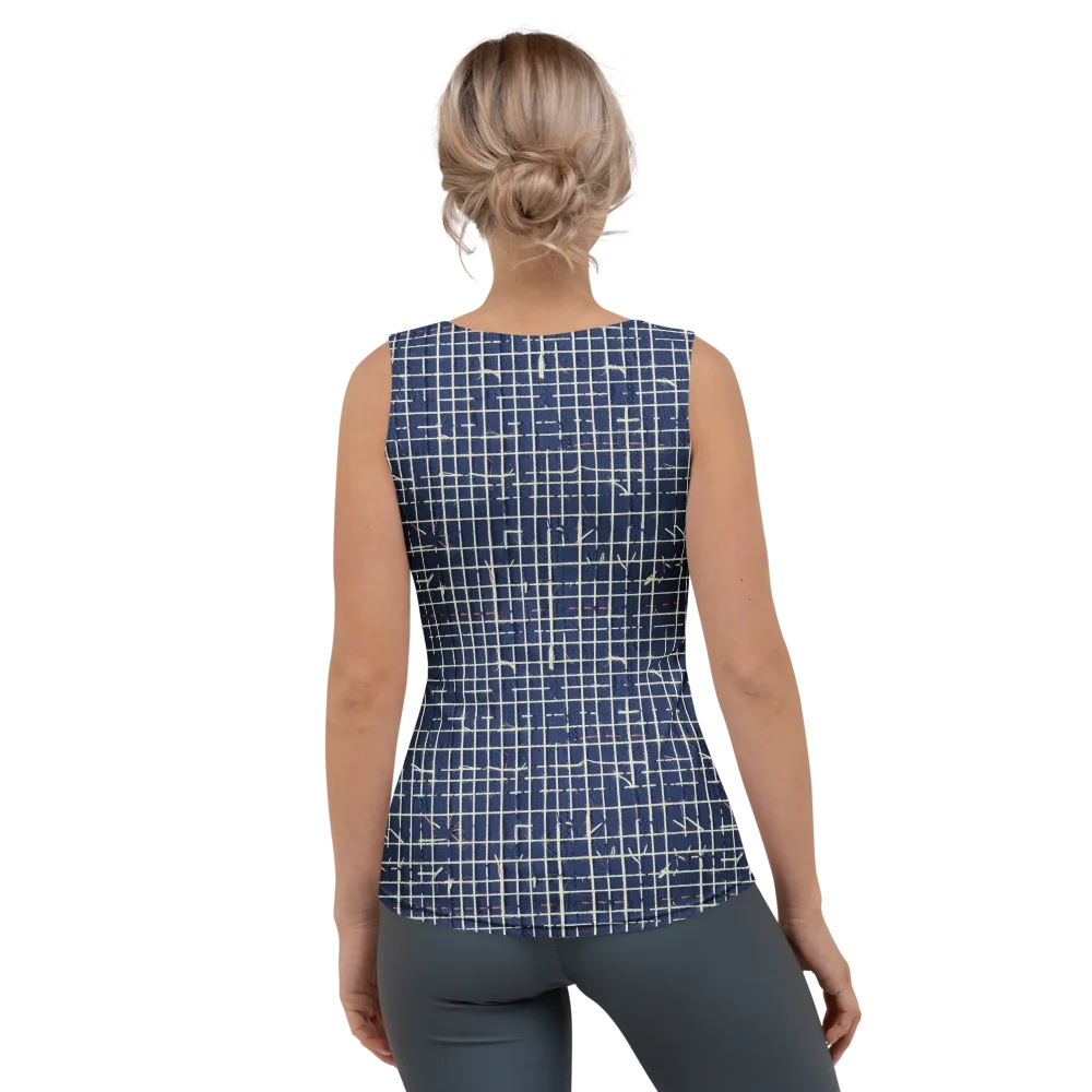 Indigo Threadwork on Women's Tank Top — Back