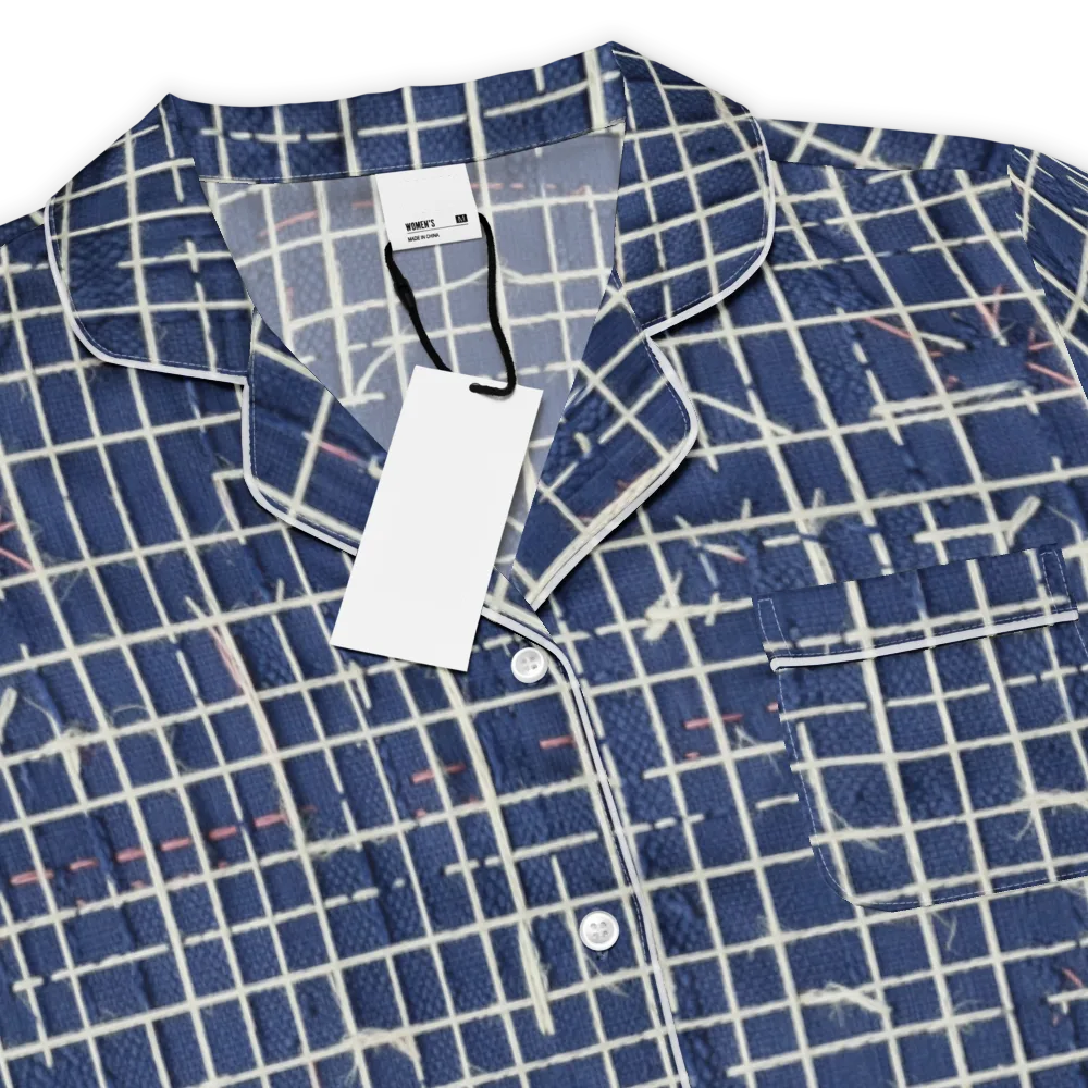 Indigo Threadwork on Women's Short Sleeve Pajama Top — Product details