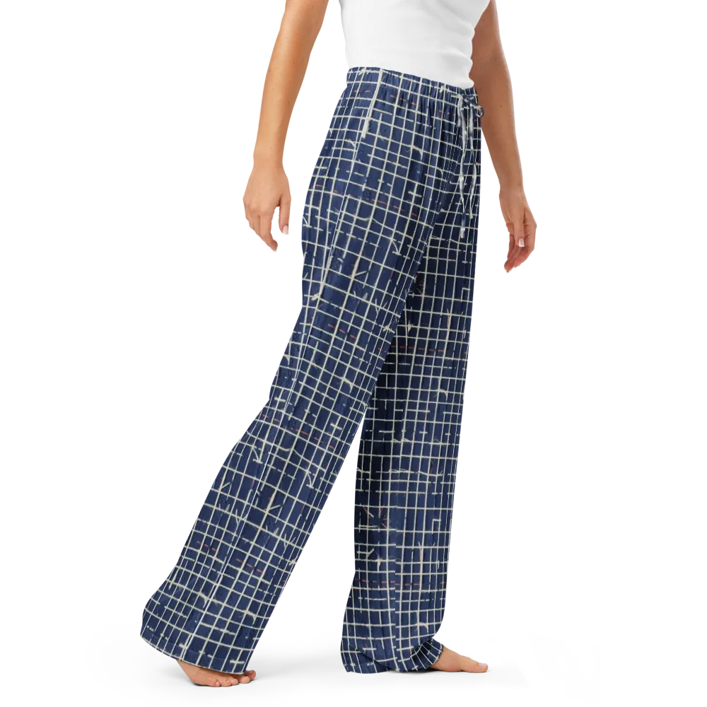 Indigo Threadwork on Women's Pajama Pants — Right Front