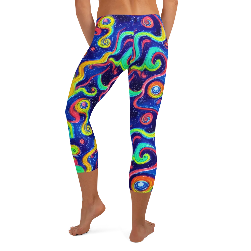 Celestial Ripple on Capri Leggings — Back