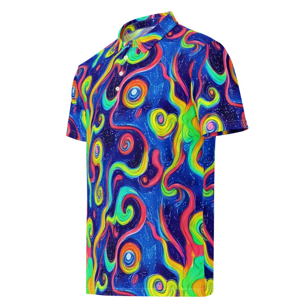 Celestial Ripple on Men's Slim Fit Polo Shirt — Left Front