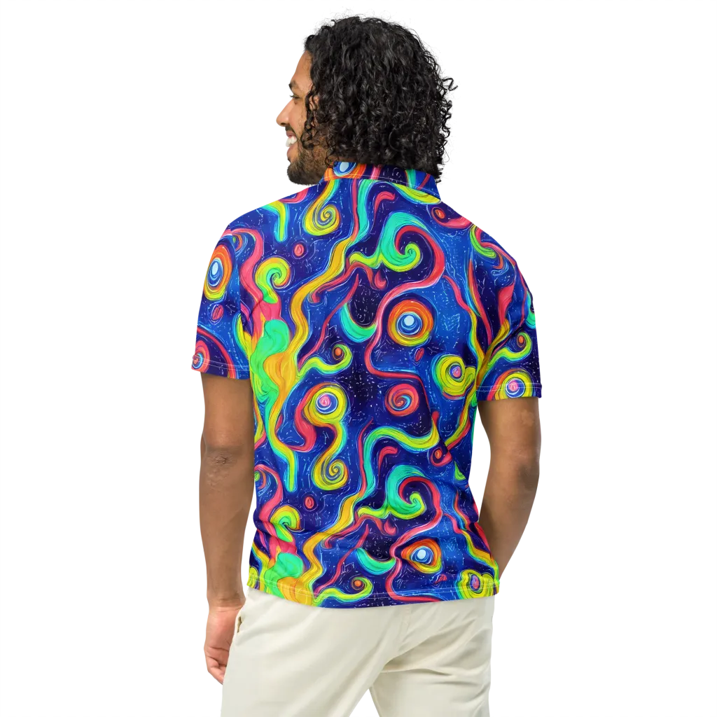 Celestial Ripple on Men's Slim Fit Polo Shirt — Back