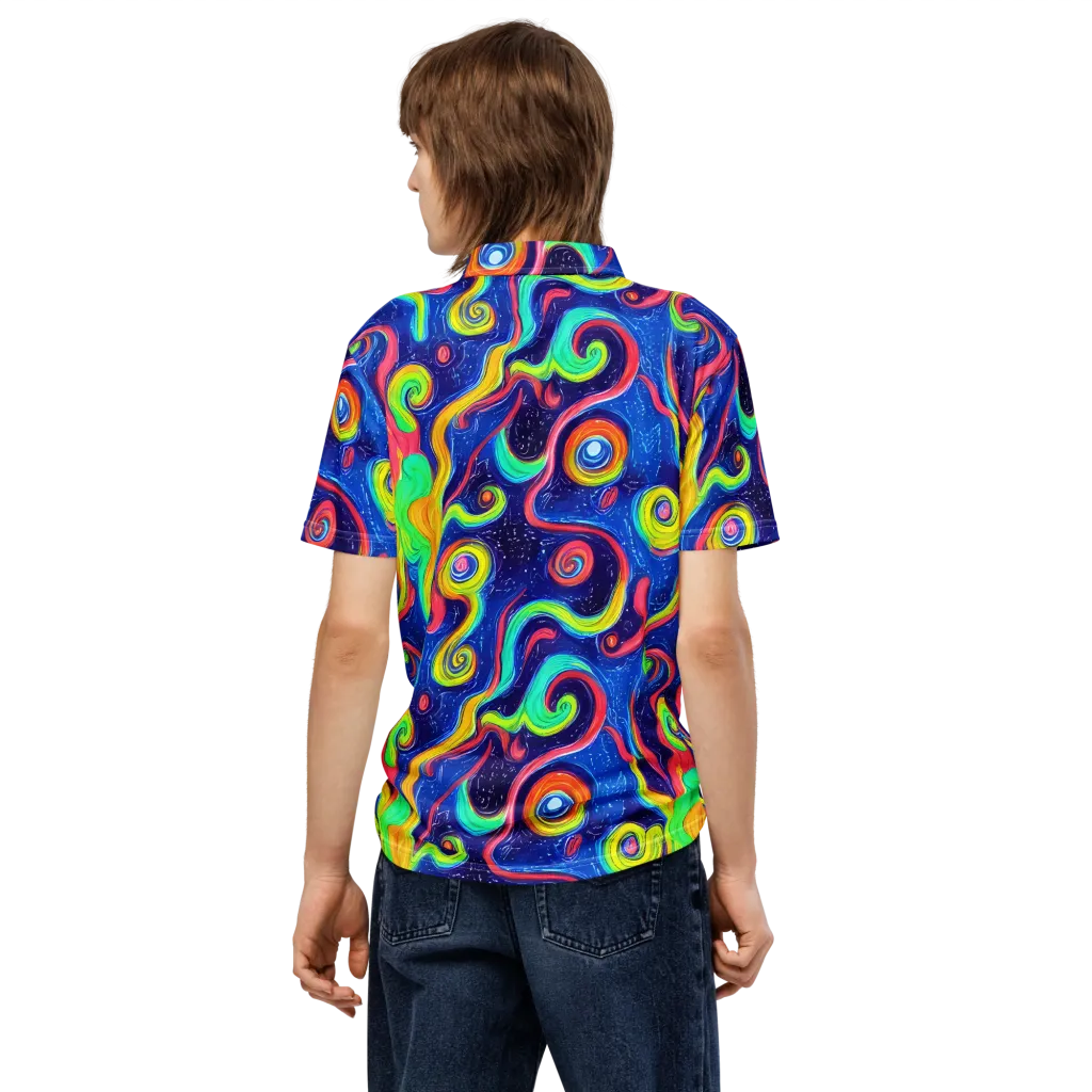 Celestial Ripple on Men's Slim Fit Polo Shirt — Back