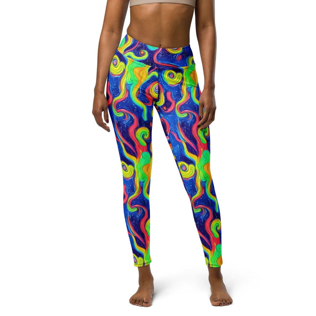 Celestial Ripple on Yoga Leggings — Front
