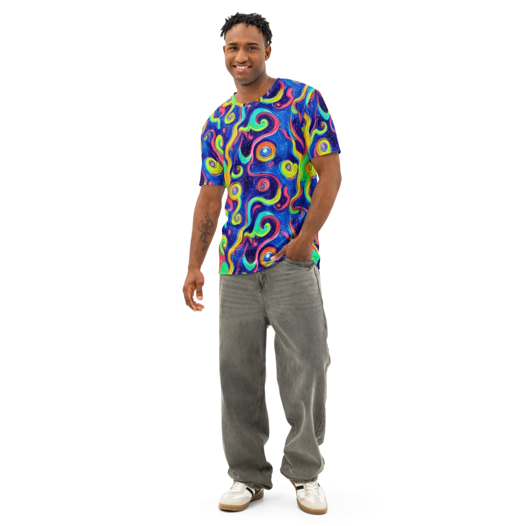 Celestial Ripple on Men's Cotton Crew Neck T-Shirt — Front