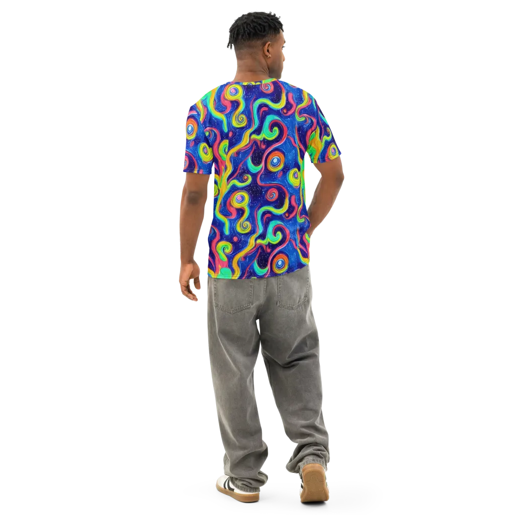 Celestial Ripple on Men's Cotton Crew Neck T-Shirt — Back