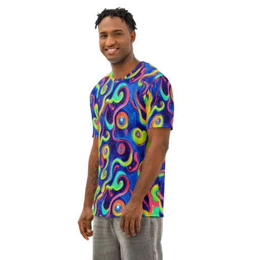 Celestial Ripple on a Men's Cotton Crew Neck T-Shirt