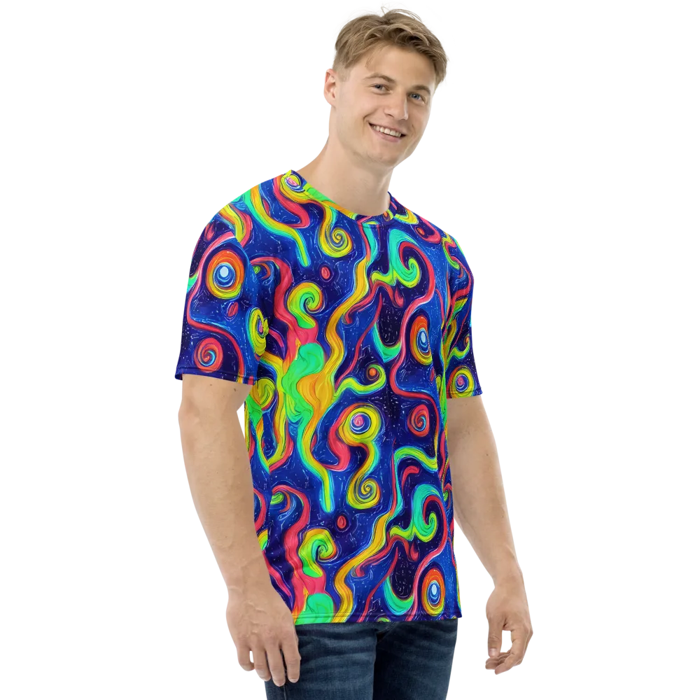 Celestial Ripple on Men's Crew Neck T-Shirt — Right