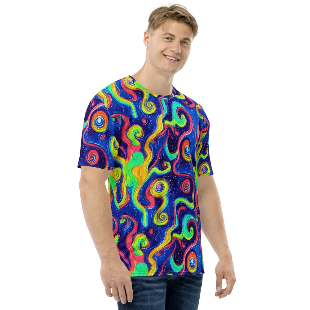 Celestial Ripple on Men's Crew Neck T-Shirt — Right