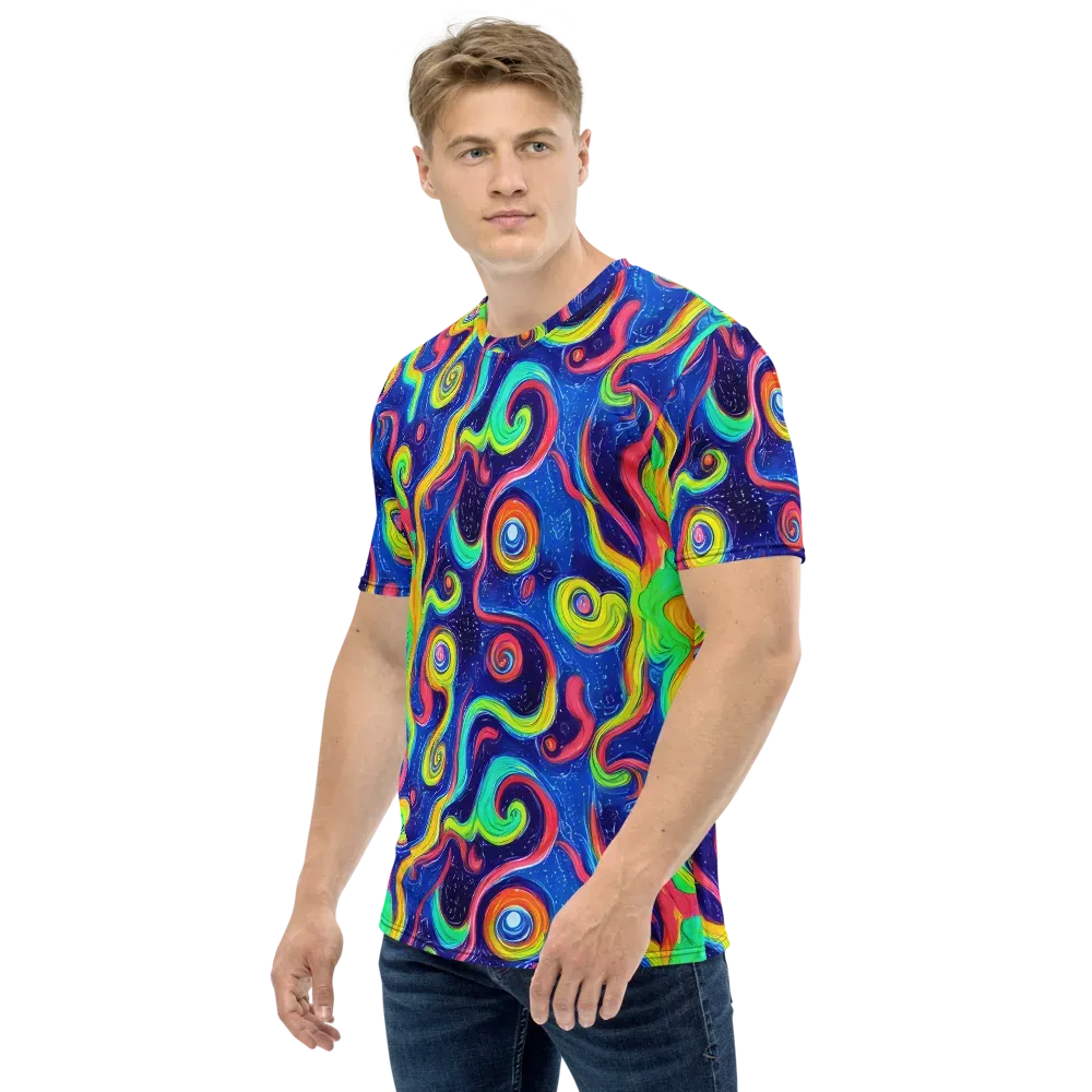 Celestial Ripple on Men's Crew Neck T-Shirt — Left