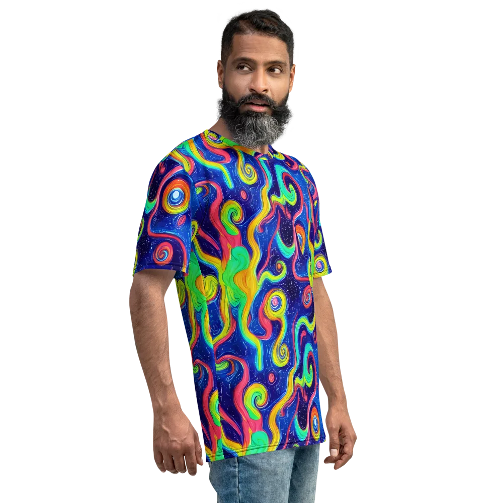 Celestial Ripple on Men's Crew Neck T-Shirt — Right