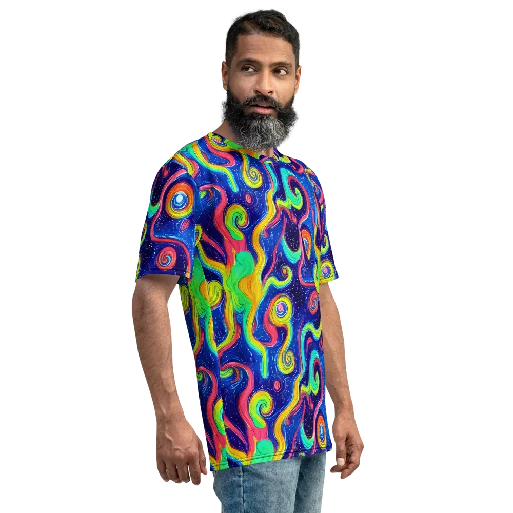 Celestial Ripple on Men's Crew Neck T-Shirt — Right