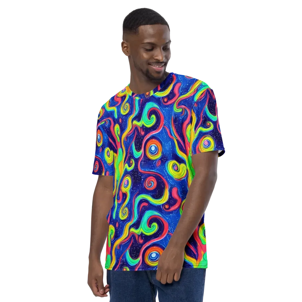 Celestial Ripple on Men's Crew Neck T-Shirt — Left