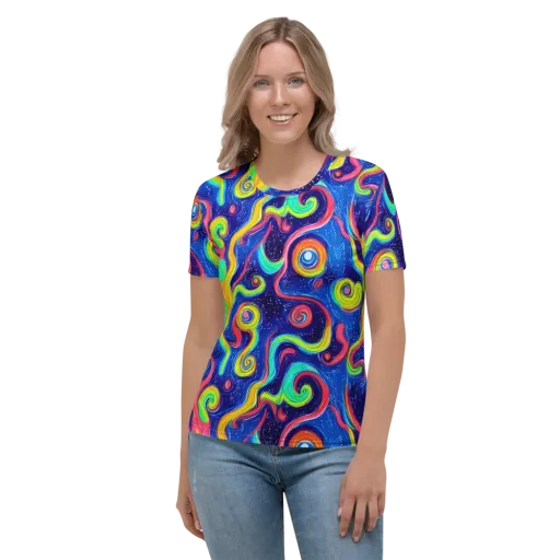 Celestial Ripple on a Women's Crew Neck T-Shirt