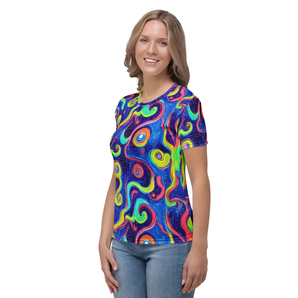 Celestial Ripple on Women's Crew Neck T-Shirt — Left