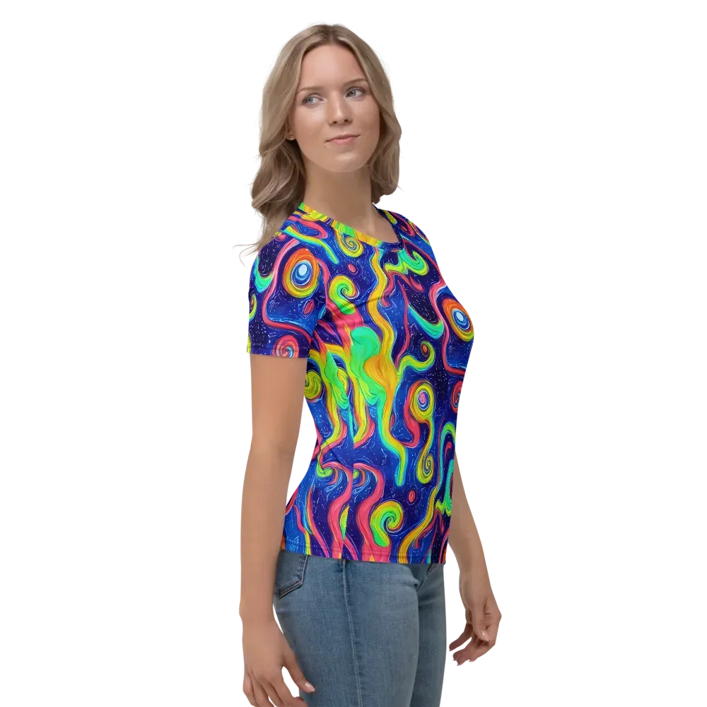 Celestial Ripple on Women's Crew Neck T-Shirt — Right