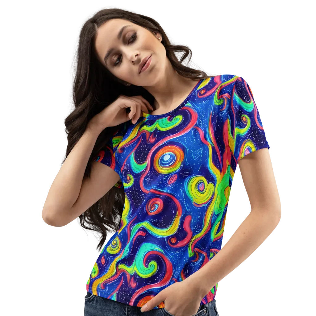 Celestial Ripple on Women's Crew Neck T-Shirt — Left Front