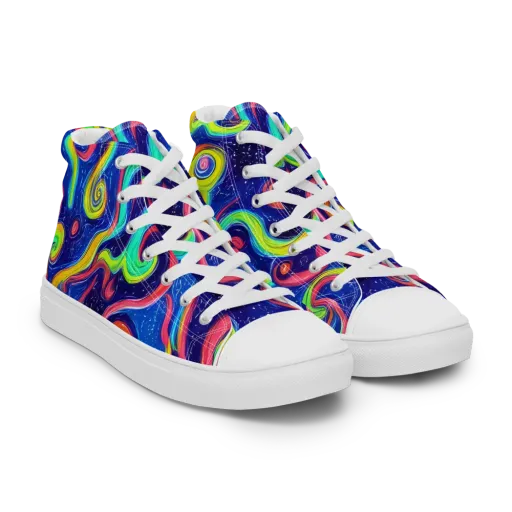 Celestial Ripple on a Women's High Top Canvas Shoes
