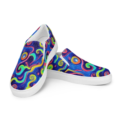 Celestial Ripple on a Men's Slip-On Canvas Shoes