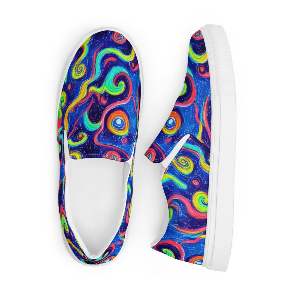 Celestial Ripple on Men's Slip-On Canvas Shoes — Front