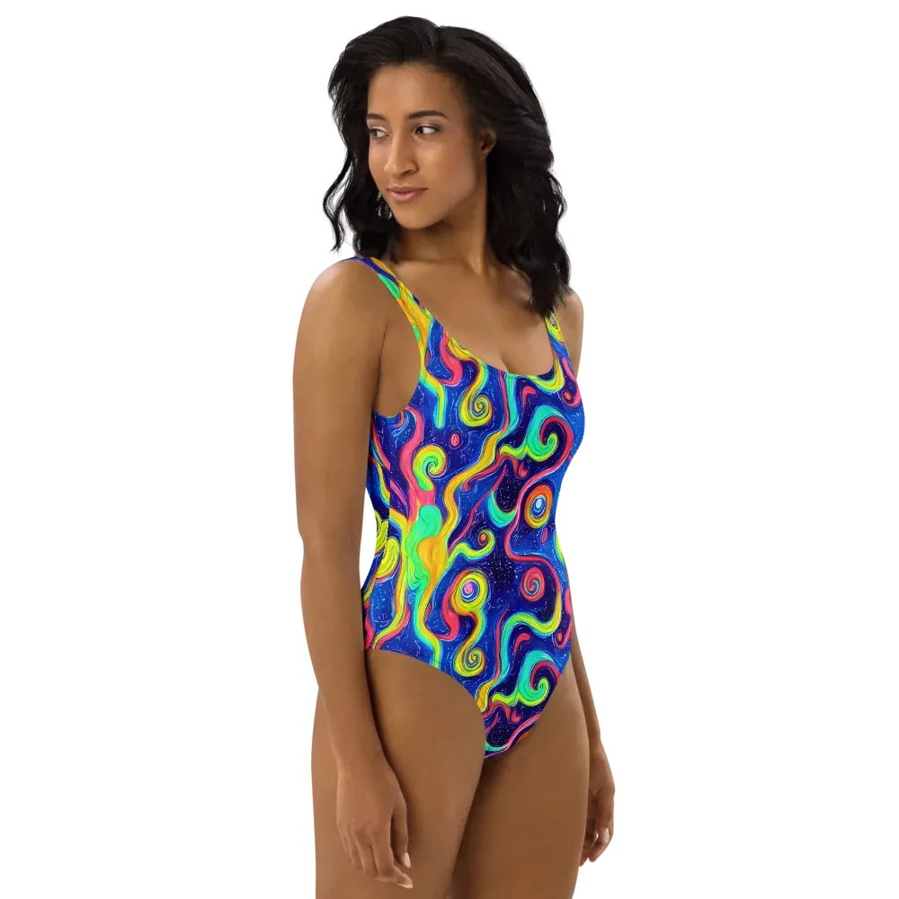 Celestial Ripple on One-Piece Swimsuit — Right