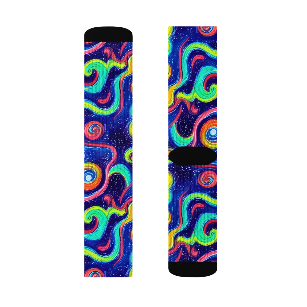 Celestial Ripple on Socks — Left Sock