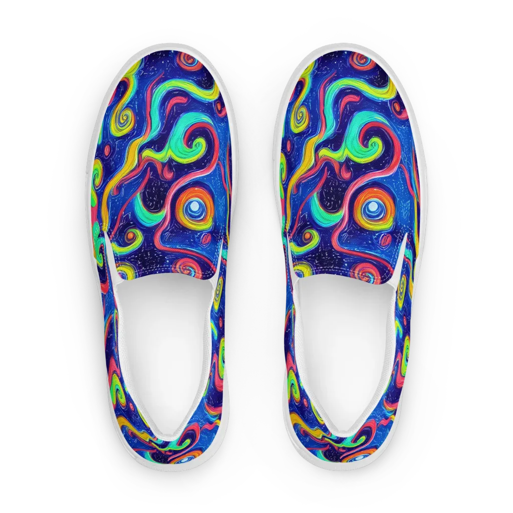 Celestial Ripple on Women's Slip-On Canvas Shoes — Front