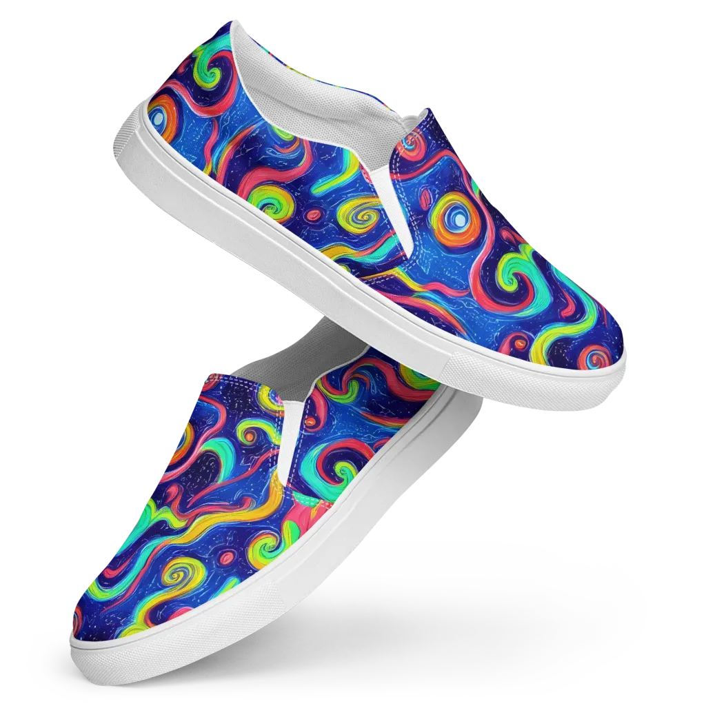 Celestial Ripple on Women's Slip-On Canvas Shoes — Front
