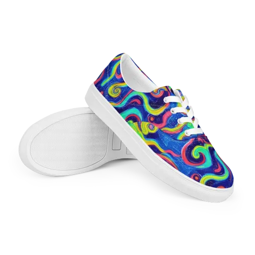 Celestial Ripple on a Men's Lace-Up Canvas Shoes