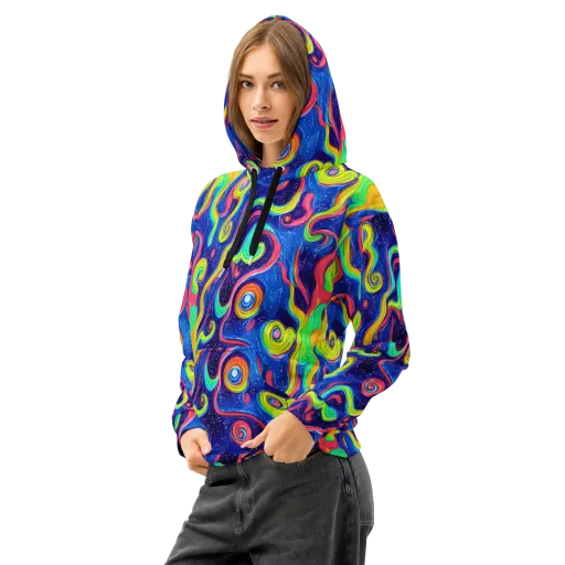 Celestial Ripple on a Cotton Hoodie