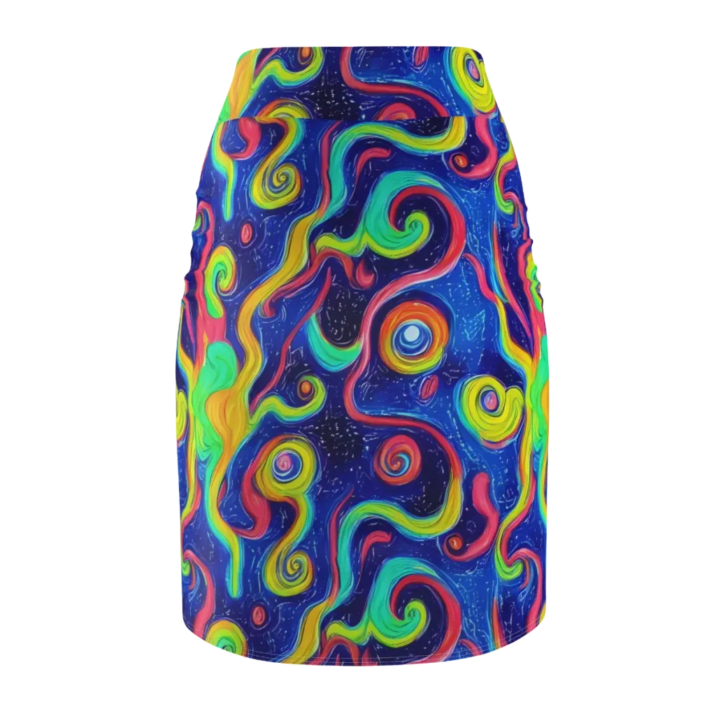 Celestial Ripple on Pencil Skirt — Back