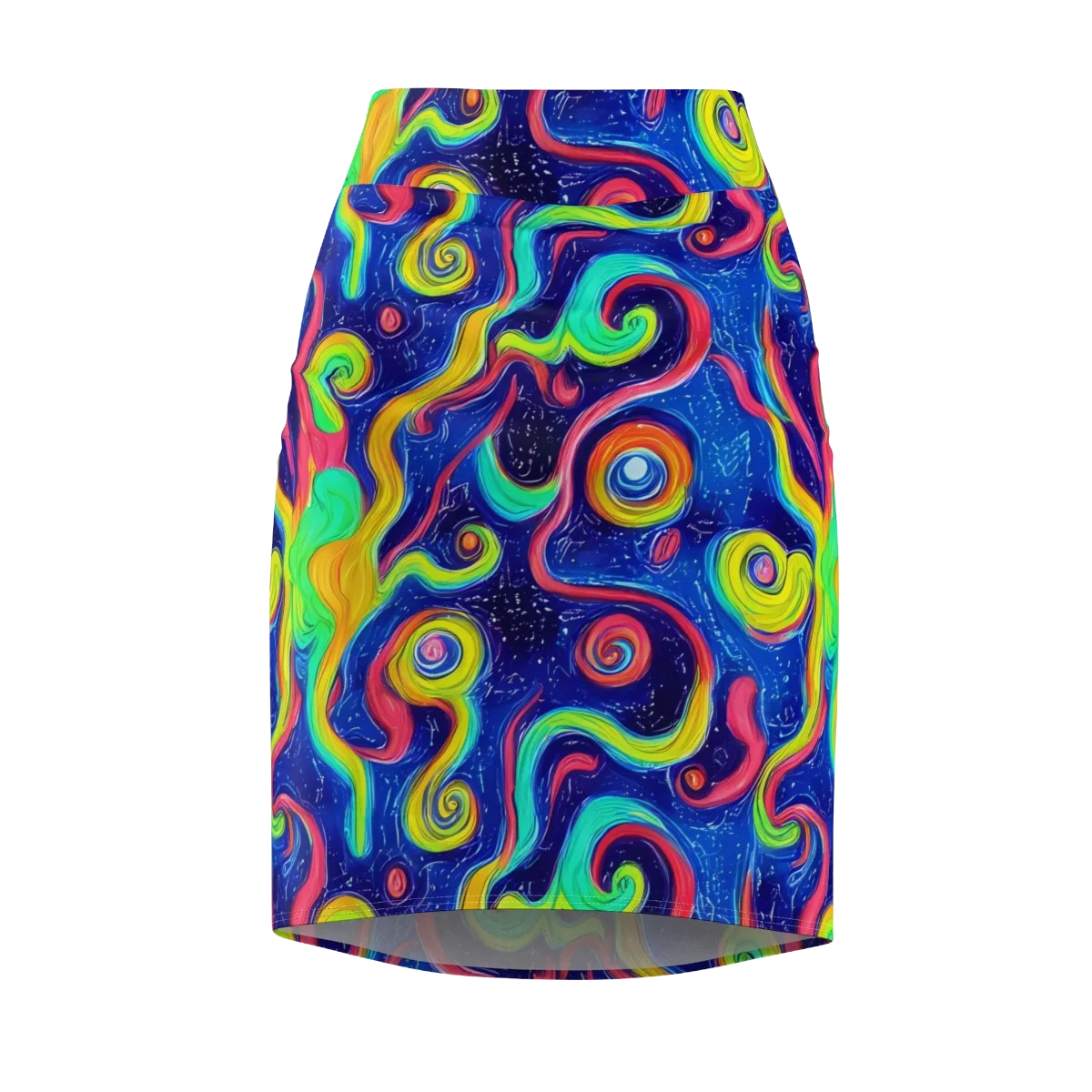 Celestial Ripple on Pencil Skirt — Front