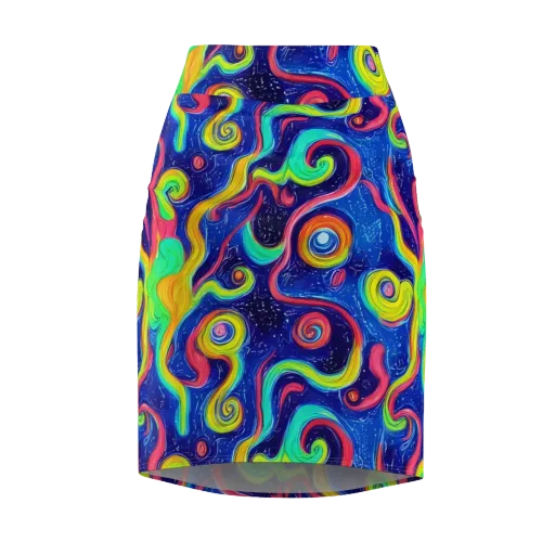 Celestial Ripple on a Pencil Skirt