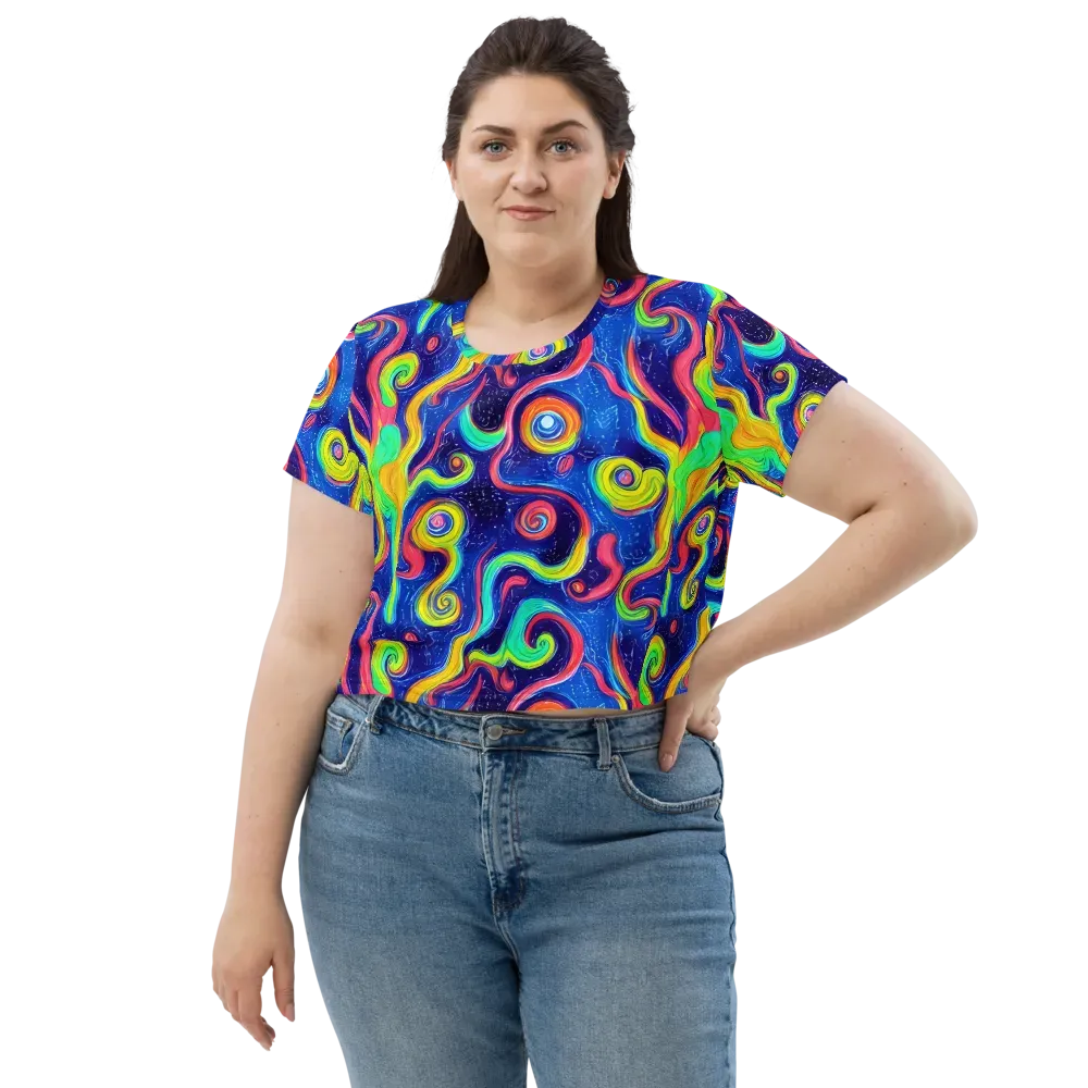 Celestial Ripple on Crop Tee — Front