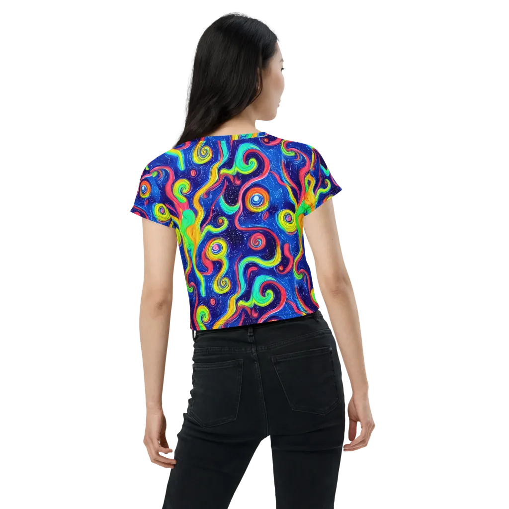 Celestial Ripple on Crop Tee — Back