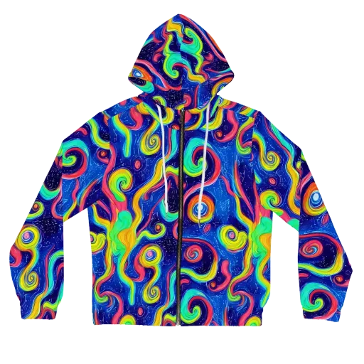Celestial Ripple on a Women's Full-Zip Hoodie