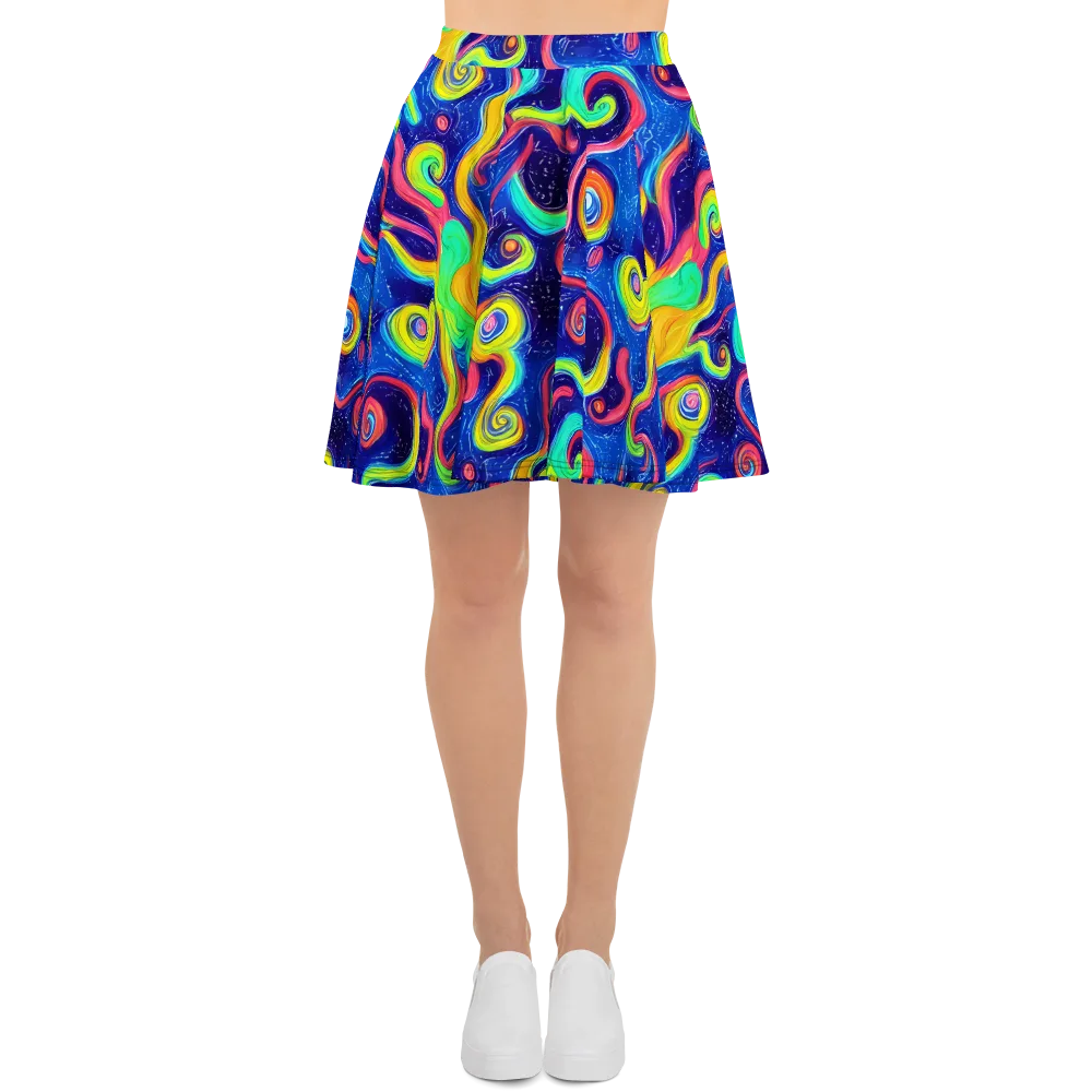 Celestial Ripple on Skater Skirt — Front