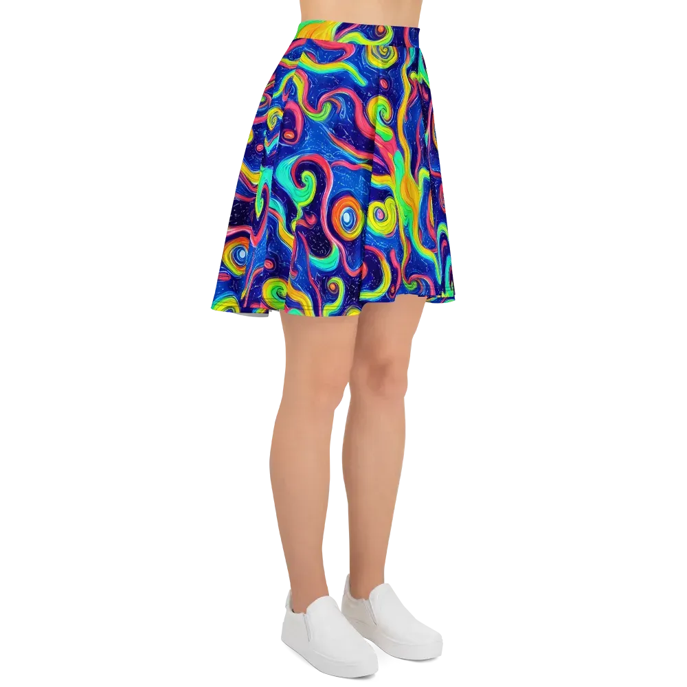 Celestial Ripple on Skater Skirt — Right