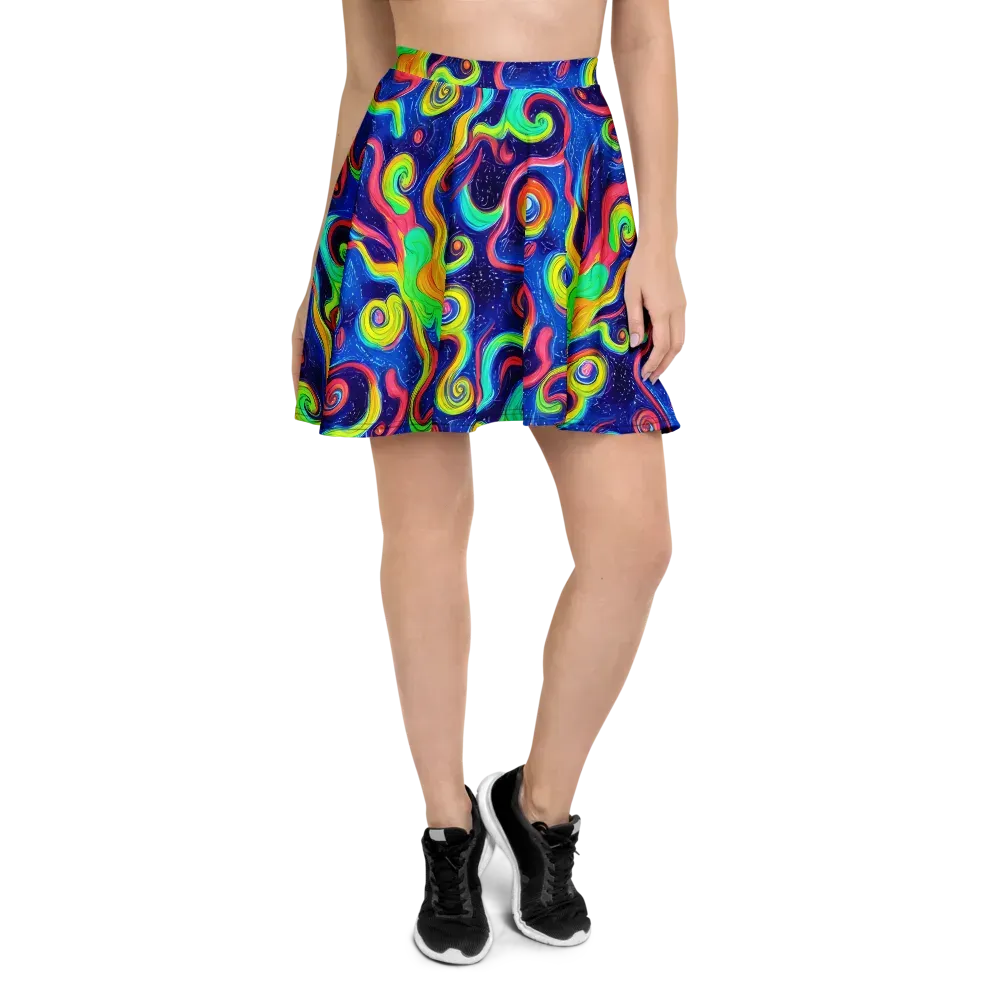 Celestial Ripple on Skater Skirt — Front