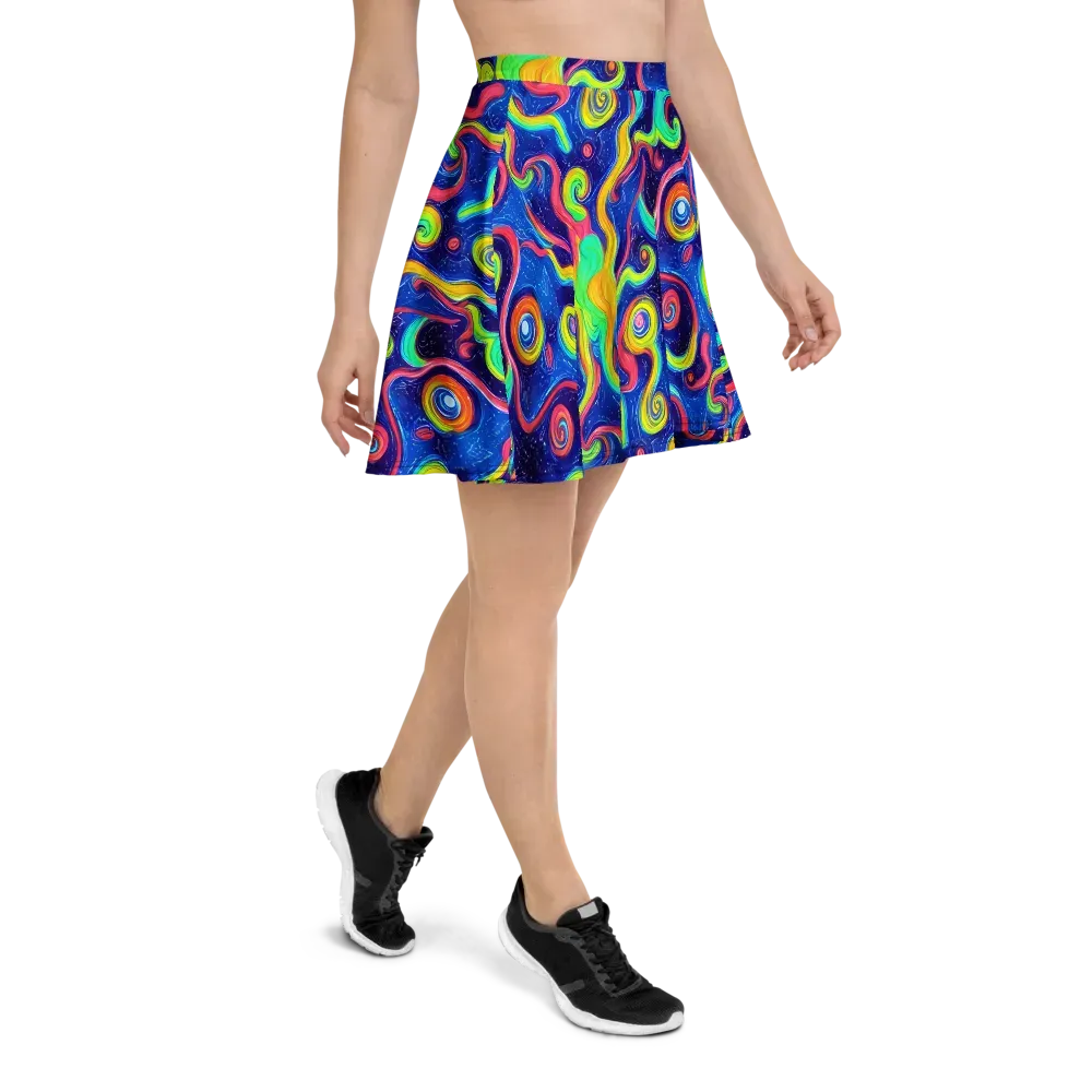 Celestial Ripple on Skater Skirt — Right