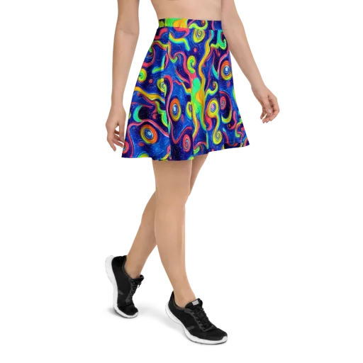 Celestial Ripple on a Skater Skirt