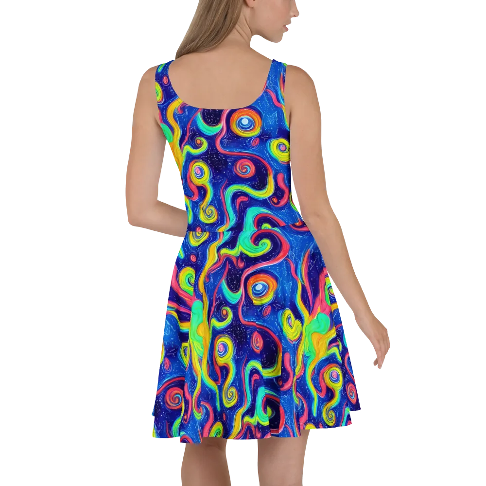 Celestial Ripple on Skater Dress — Back