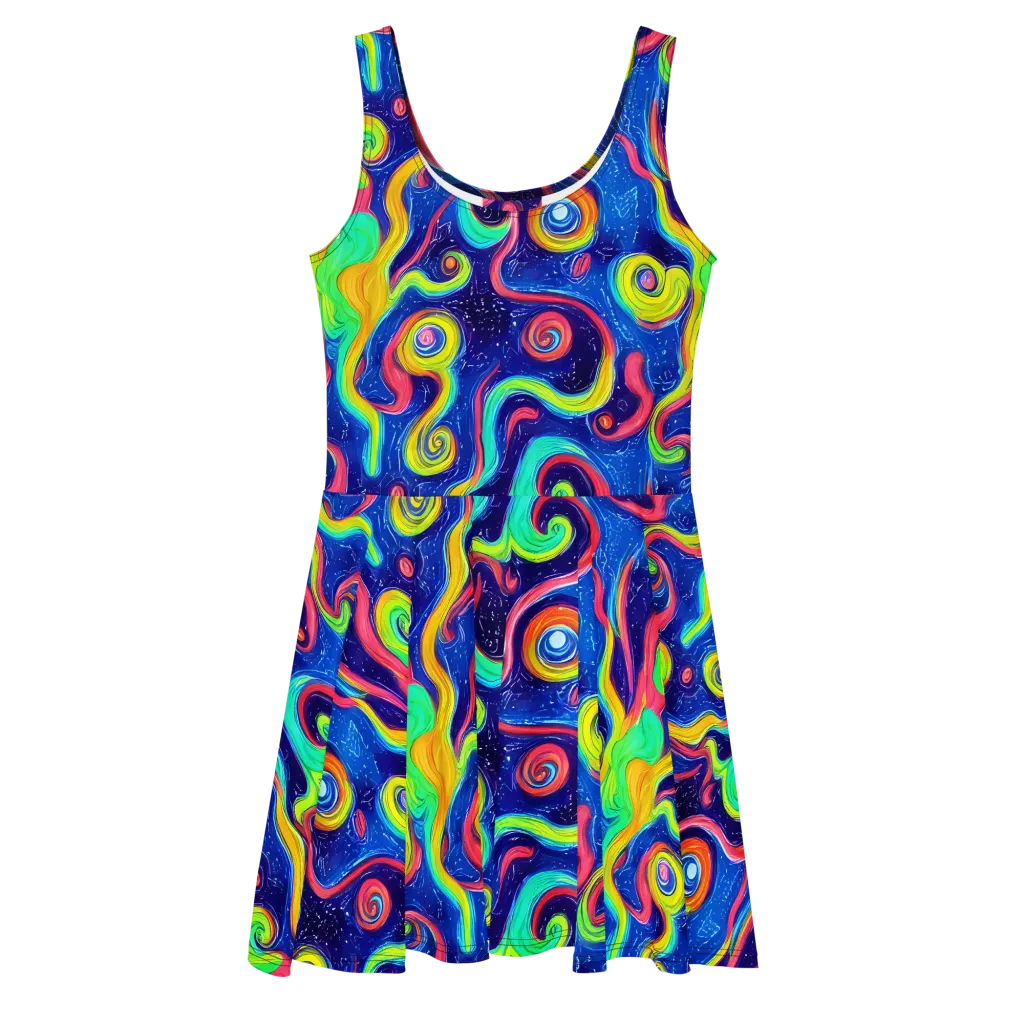 Celestial Ripple on Skater Dress — Front
