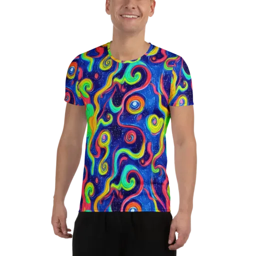 Celestial Ripple on a Men's Athletic T-Shirt