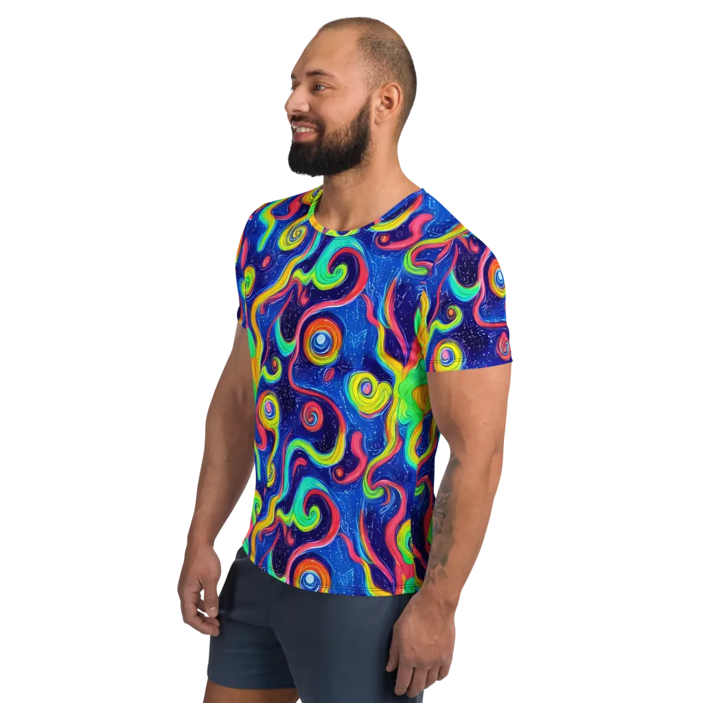 Celestial Ripple on Men's Athletic T-Shirt — Left