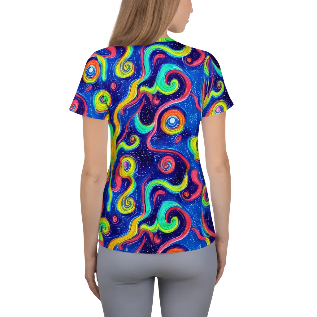 Celestial Ripple on Women's Athletic T-Shirt — Back