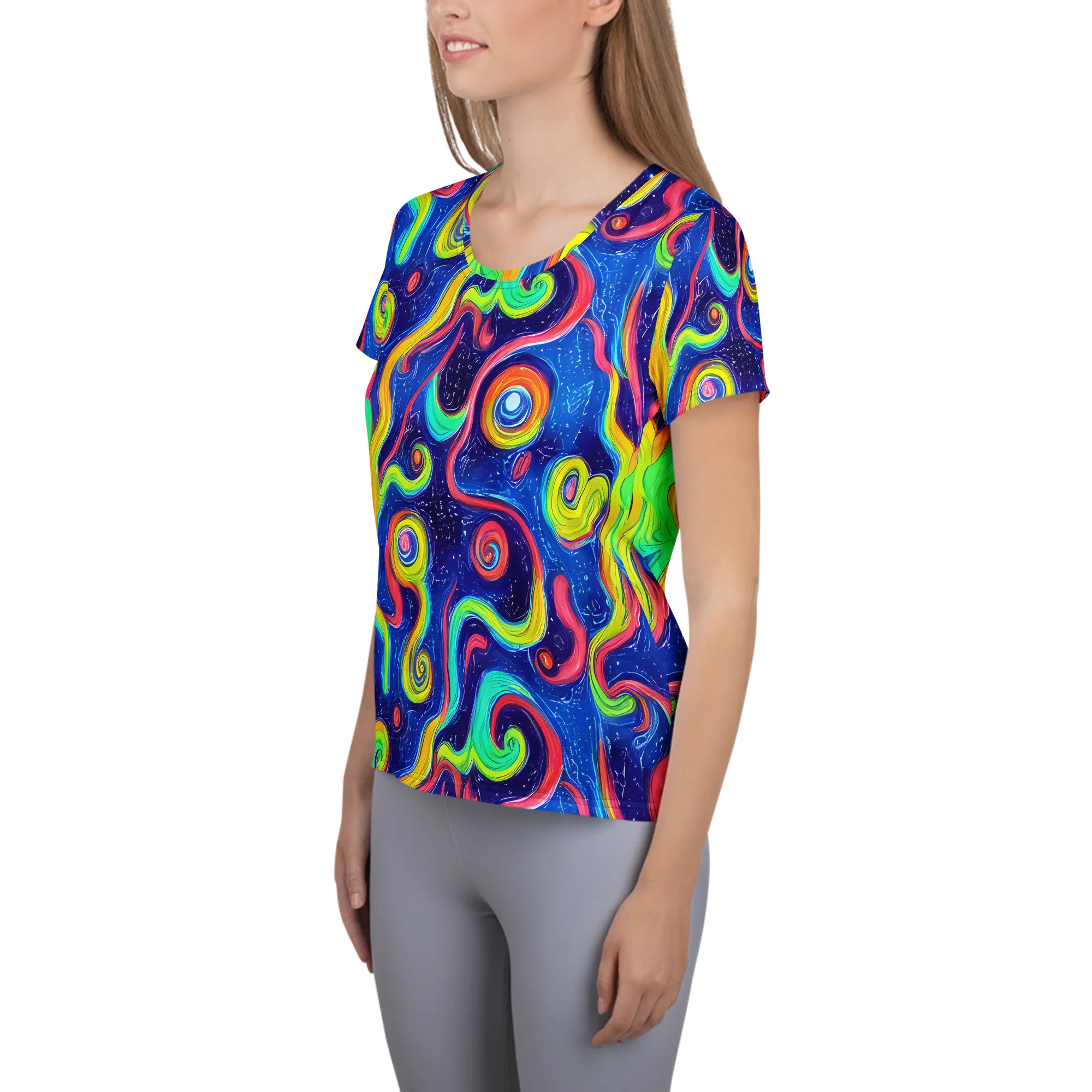 Celestial Ripple on Women's Athletic T-Shirt — Left