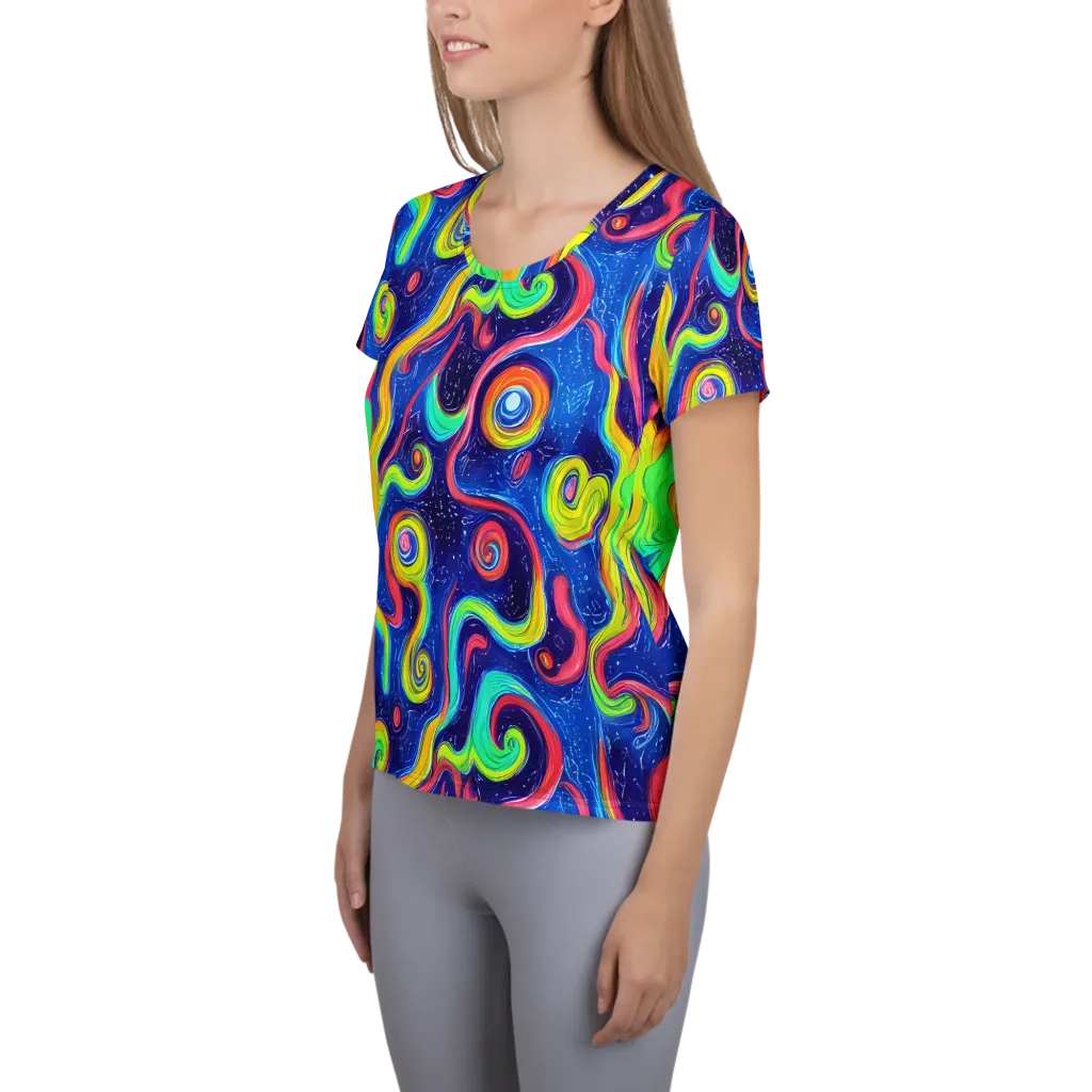 Celestial Ripple on Women's Athletic T-Shirt — Left